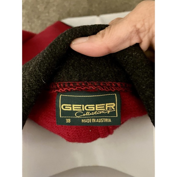 Geiger‎ Women's Boiled Wool Knit  Sweater Coat Jacket Red Size 38 Medium/Large - Picture 8 of 8